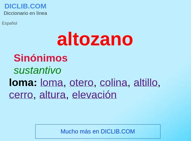 O que é altozano - definição, significado, conceito