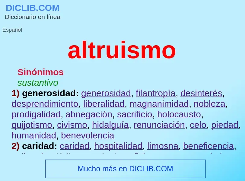 What is altruismo - meaning and definition