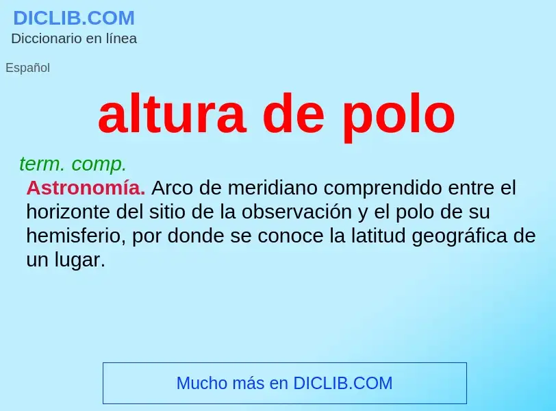 Wat is altura de polo - definition