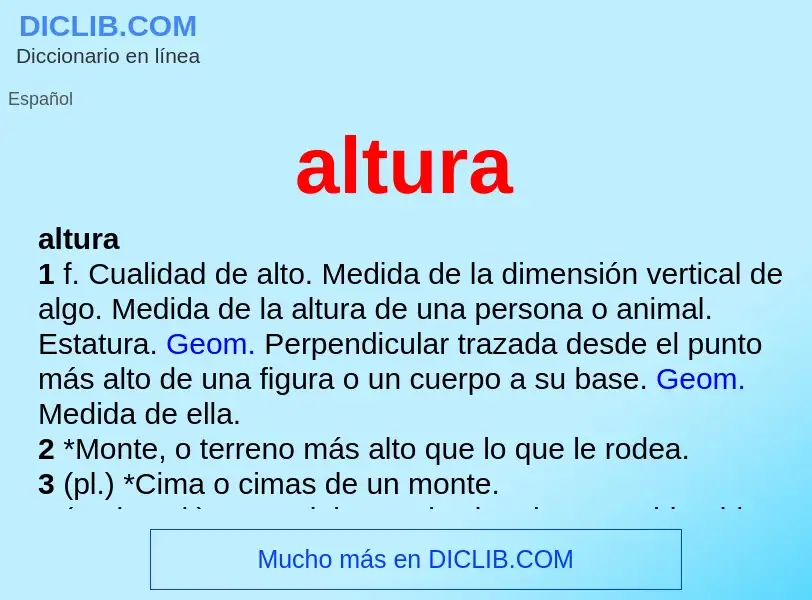 O que é altura - definição, significado, conceito