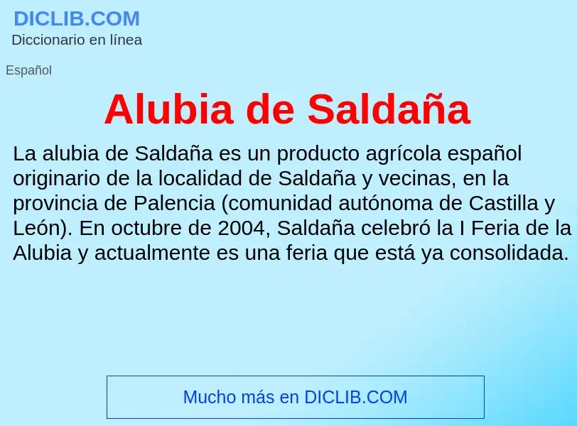 Wat is Alubia de Saldaña - definition