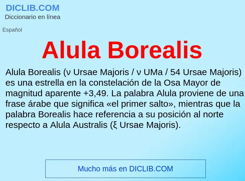 ¿Qué es Alula Borealis? - significado y definición