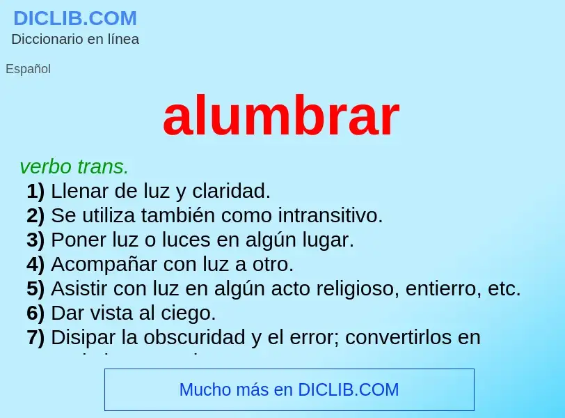 ¿Qué es alumbrar? - significado y definición