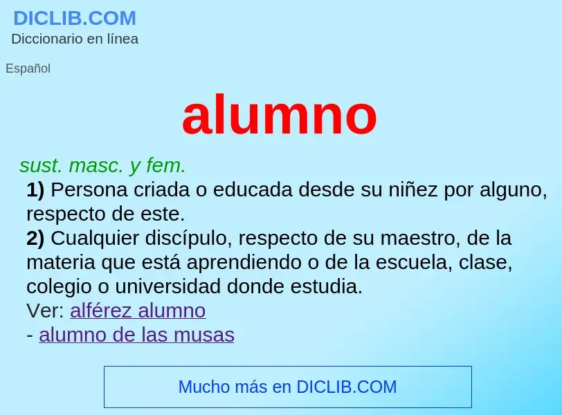 What is alumno - meaning and definition