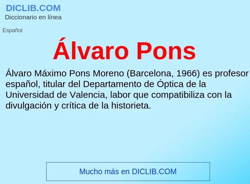 ¿Qué es Álvaro Pons? - significado y definición