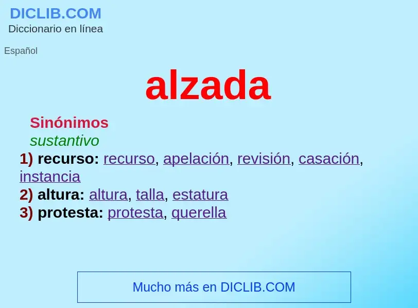 What is alzada - definition