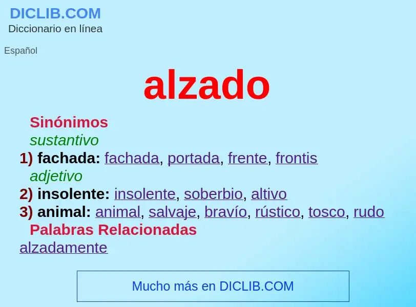 What is alzado - definition