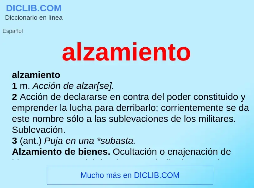 O que é alzamiento - definição, significado, conceito