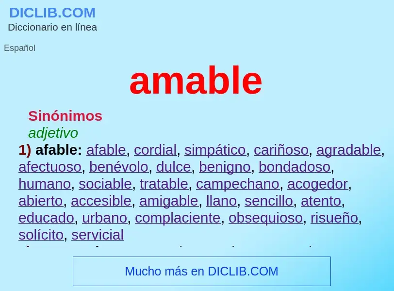 What is amable - definition