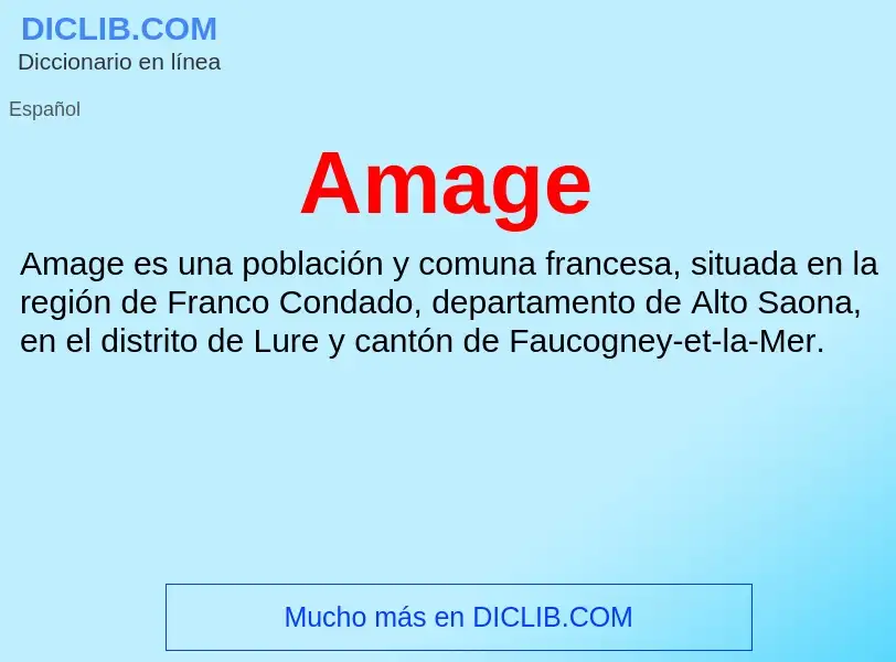 ¿Qué es Amage? - significado y definición