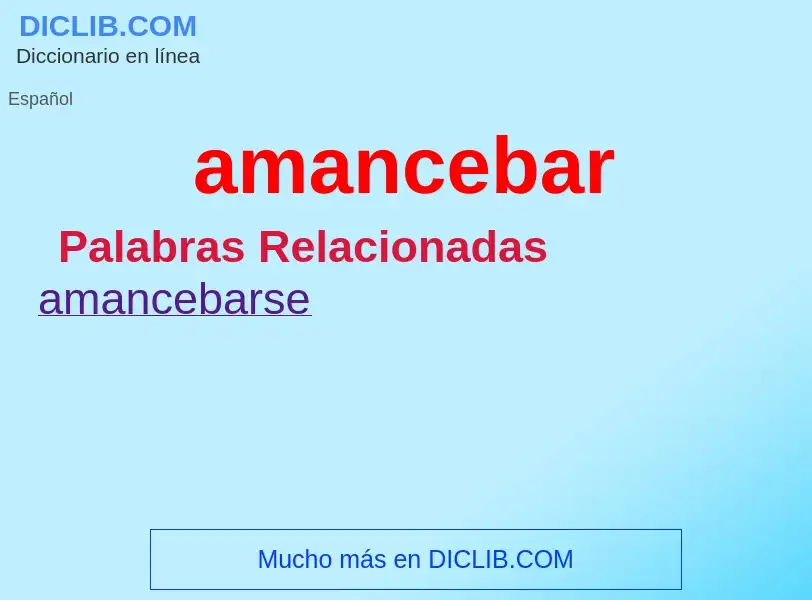 Wat is amancebar - definition