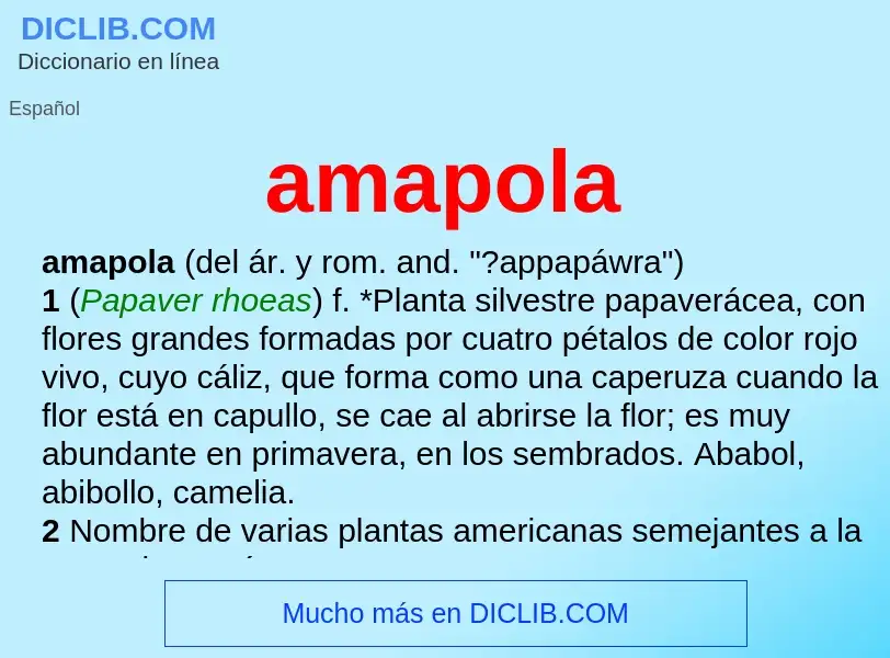 ¿Qué es amapola? - significado y definición