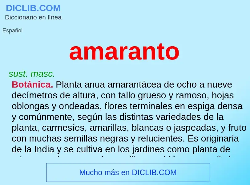 ¿Qué es amaranto? - significado y definición