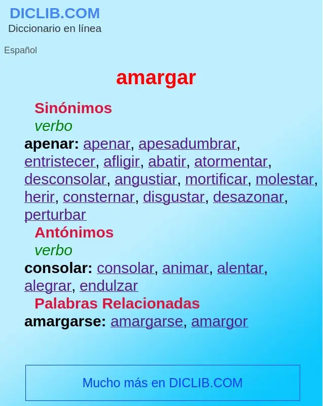 Wat is amargar - definition