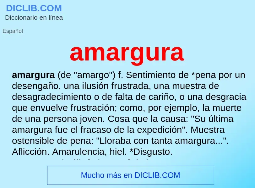 Was ist amargura - Definition