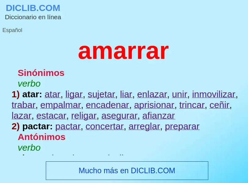 O que é amarrar - definição, significado, conceito