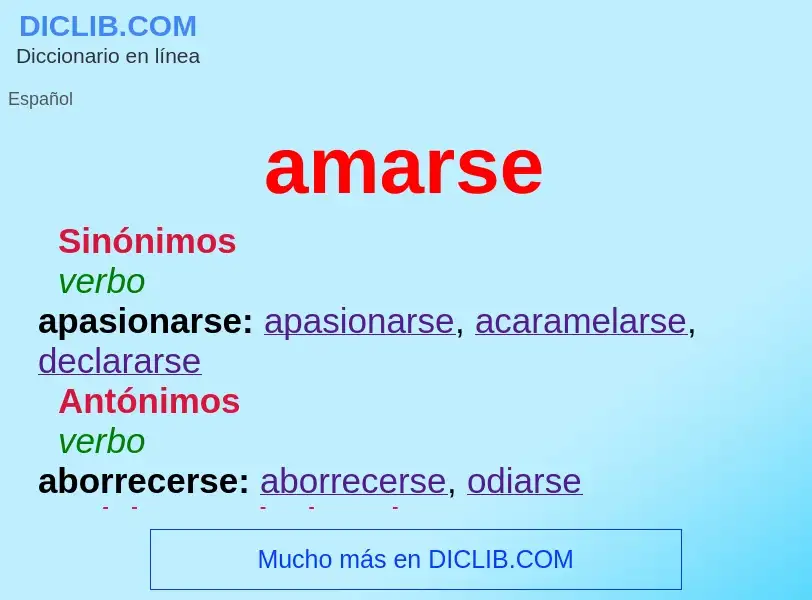 What is amarse - meaning and definition