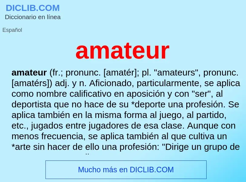 Wat is amateur - definition