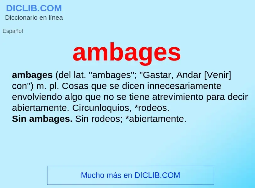 ¿Qué es ambages? - significado y definición