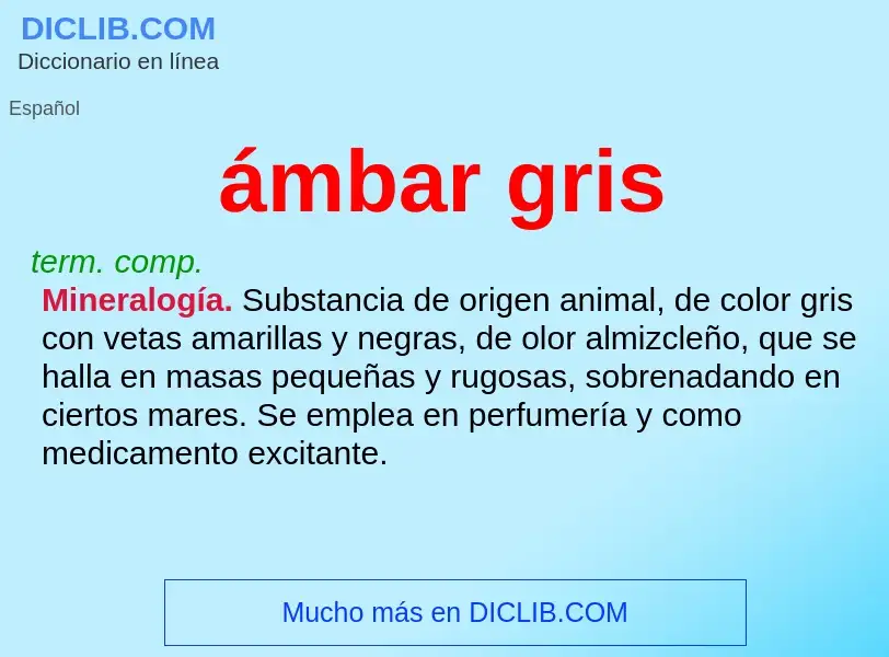 ¿Qué es ámbar gris? - significado y definición