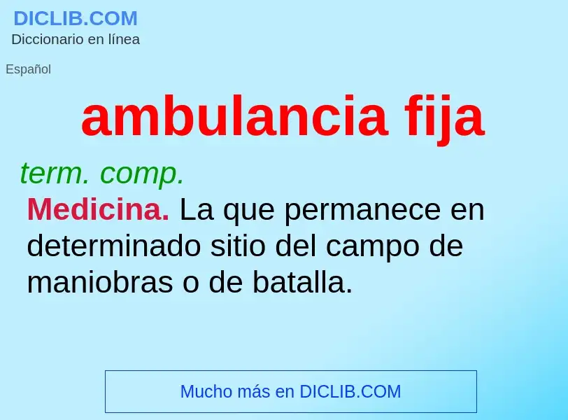 Was ist ambulancia fija - Definition