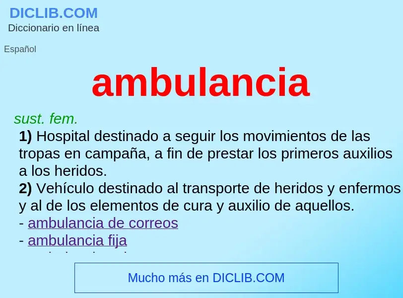 What is ambulancia - definition