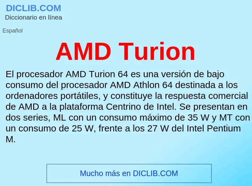 ¿Qué es AMD Turion? - significado y definición