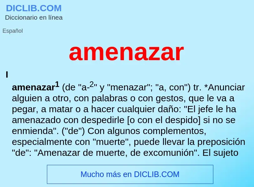 What is amenazar - meaning and definition