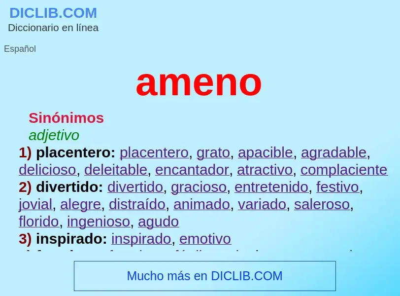 What is ameno - definition