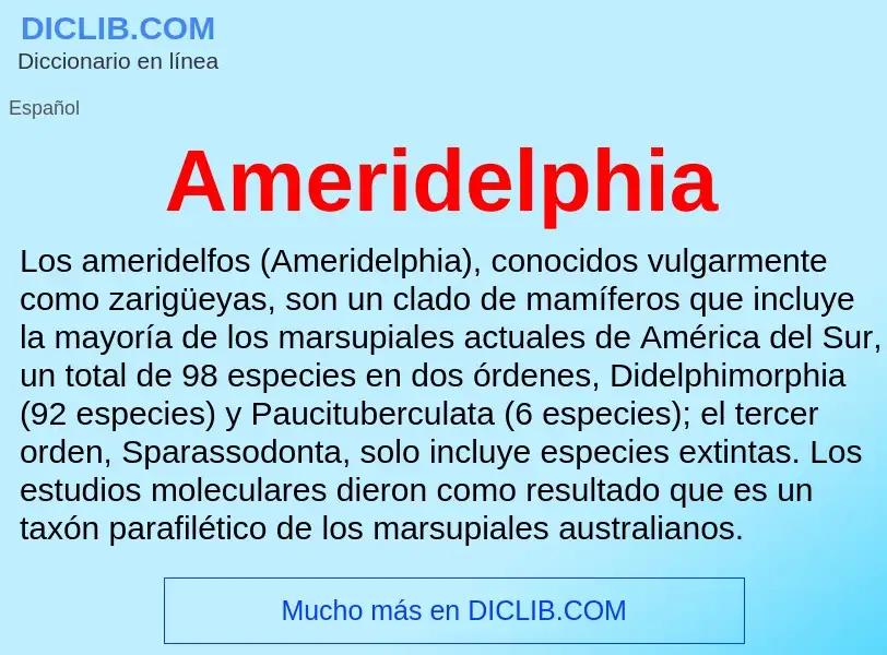 ¿Qué es Ameridelphia? - significado y definición