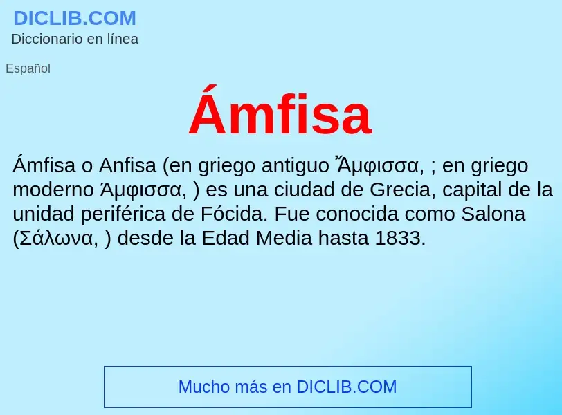 ¿Qué es Ámfisa? - significado y definición