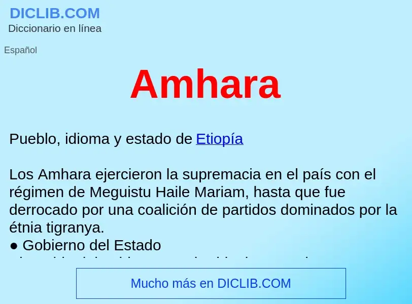 ¿Qué es Amhara ? - significado y definición