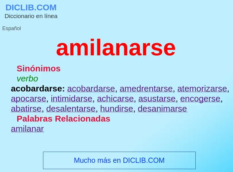 O que é amilanarse - definição, significado, conceito