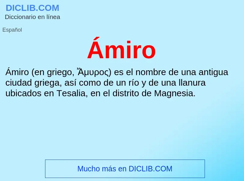 ¿Qué es Ámiro? - significado y definición