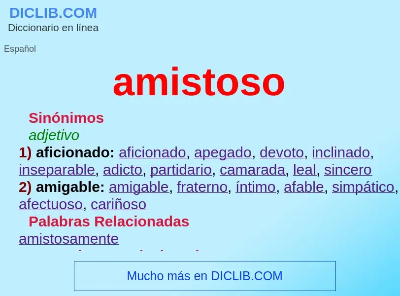 What is amistoso - meaning and definition