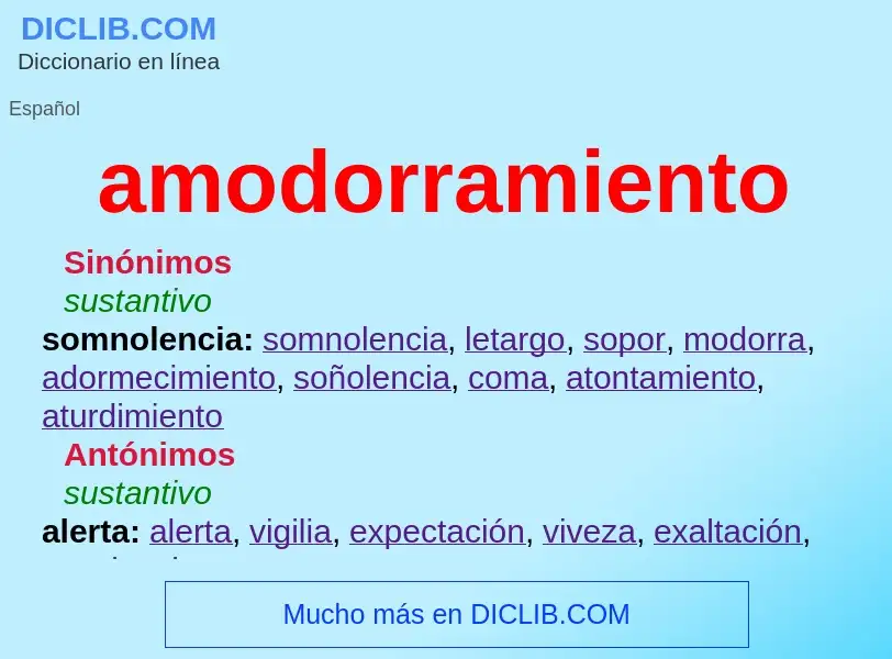 What is amodorramiento - definition