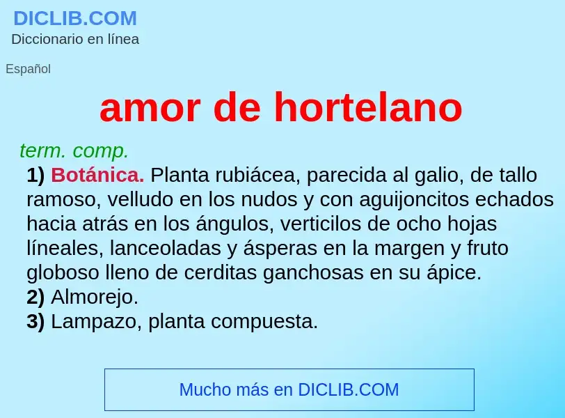 What is amor de hortelano - definition