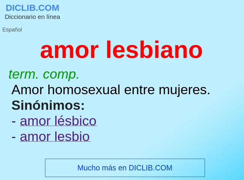 Wat is amor lesbiano - definition