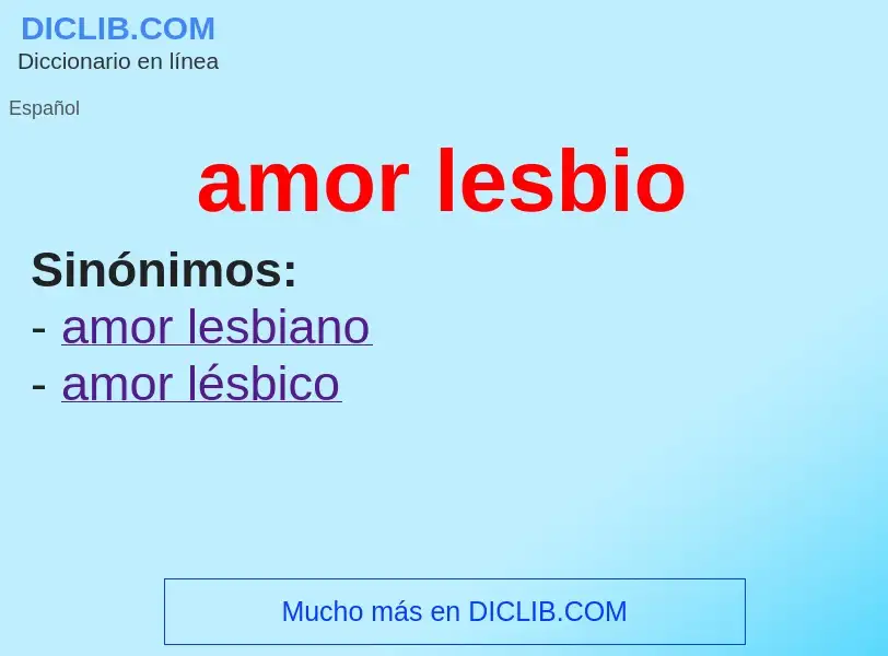 What is amor lesbio - definition