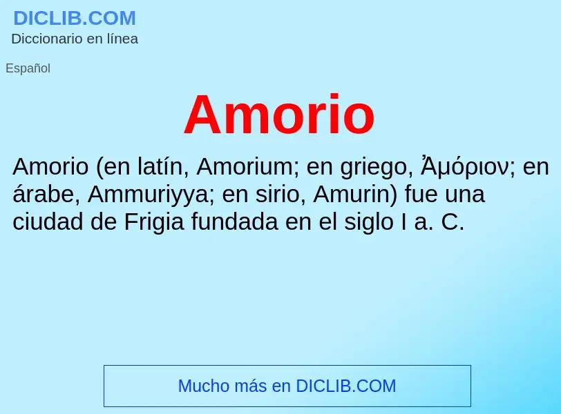 ¿Qué es Amorio? - significado y definición