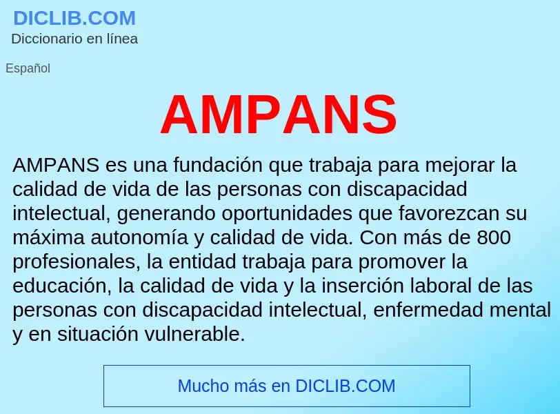 ¿Qué es AMPANS? - significado y definición