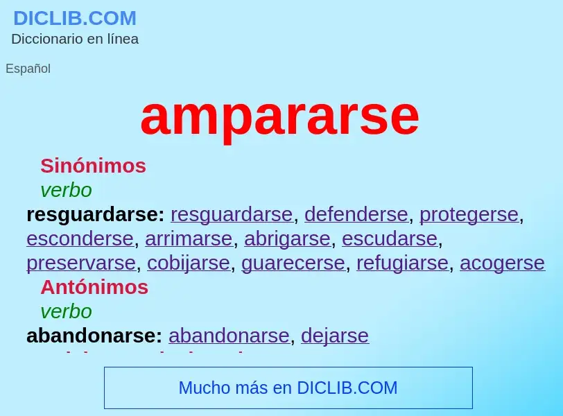 What is ampararse - meaning and definition