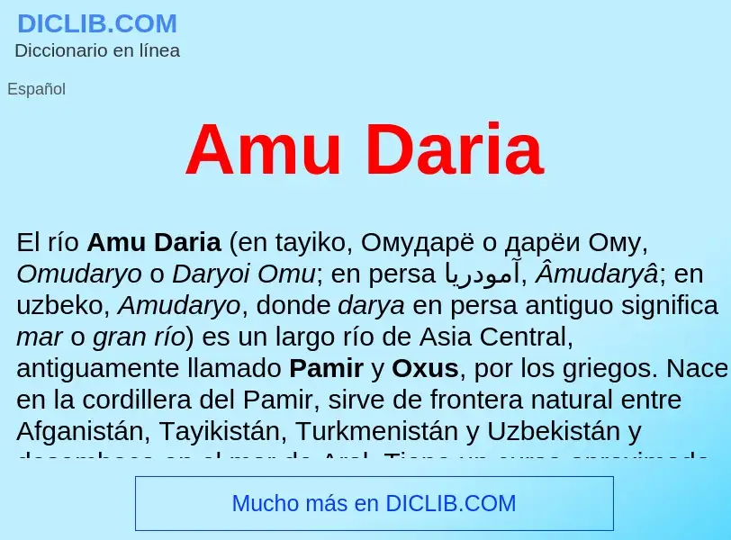 ¿Qué es Amu Daria? - significado y definición