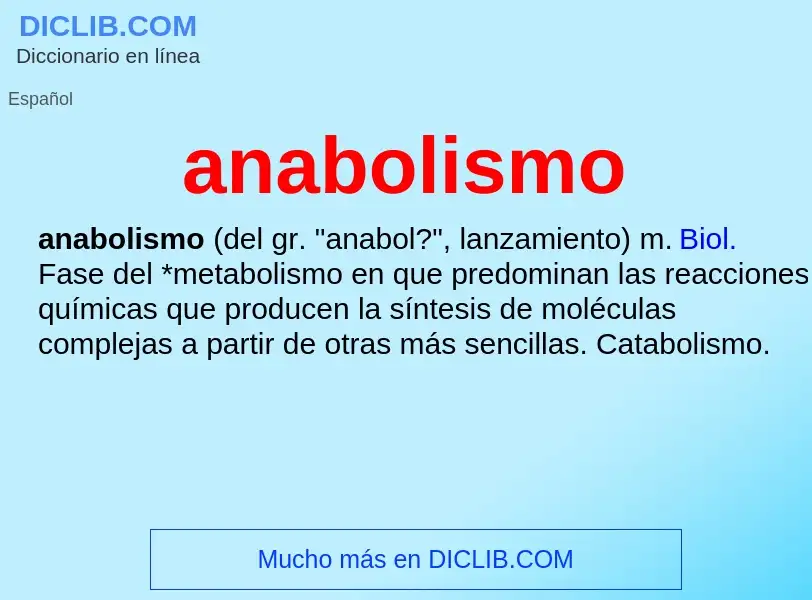 What is anabolismo - definition