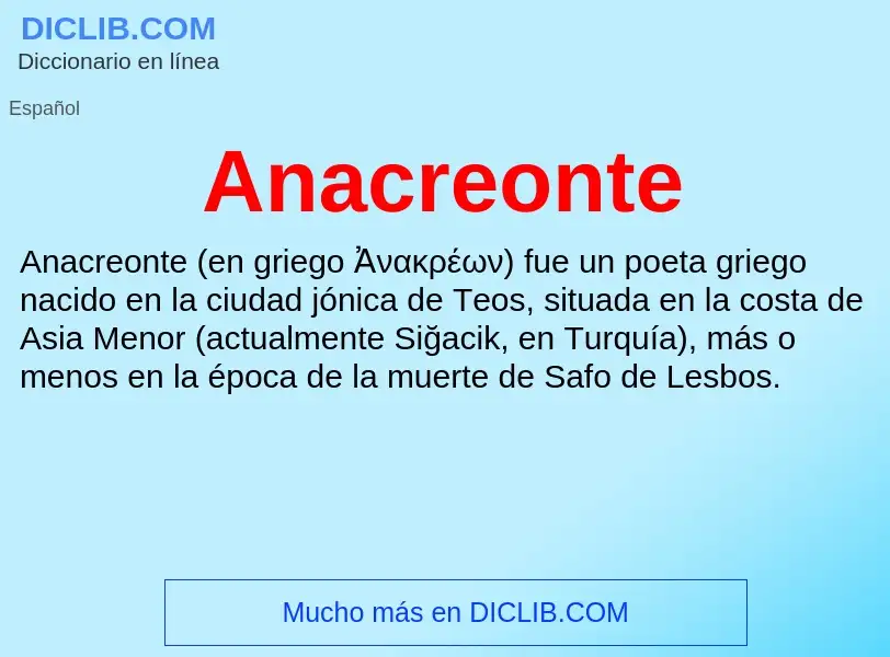 ¿Qué es Anacreonte? - significado y definición