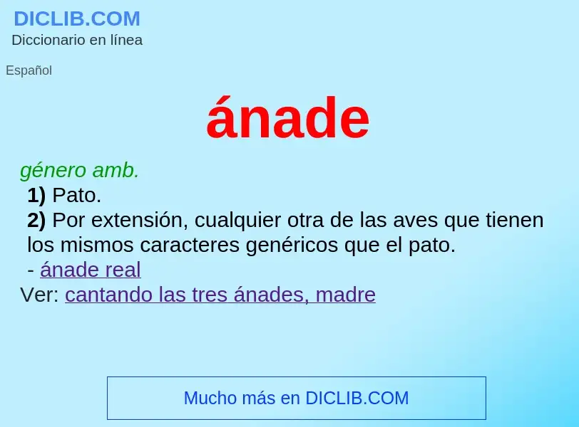 What is ánade - meaning and definition