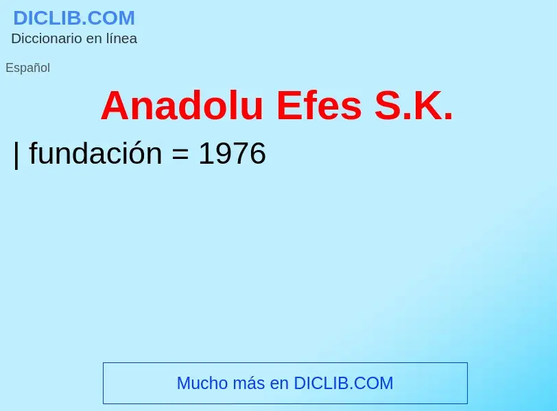 O que é Anadolu Efes S.K. - definição, significado, conceito