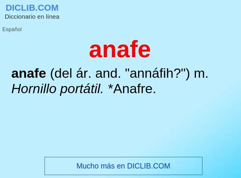 Wat is anafe - definition