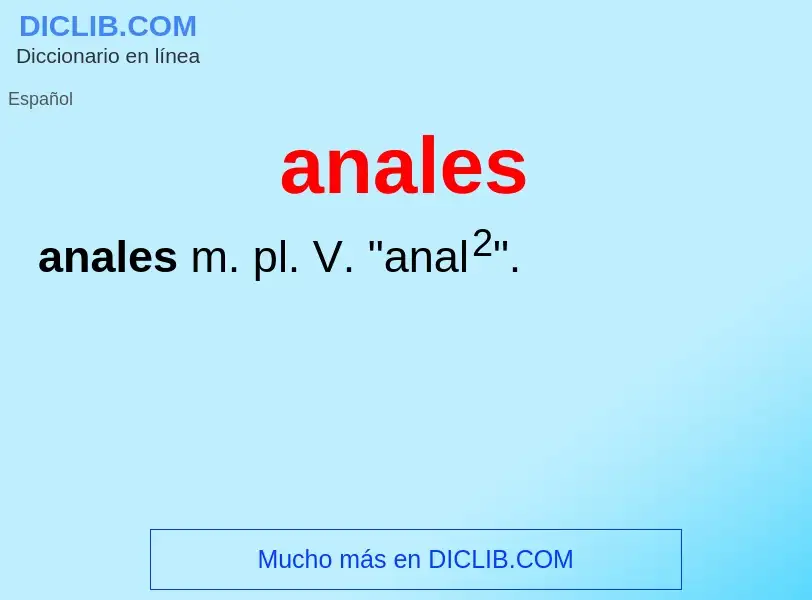 Wat is anales - definition