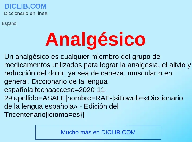 What is Analgésico - definition